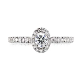 Anillo de compromiso Lovestone OVAL - Oro 18k blanco - 0.31ct halo