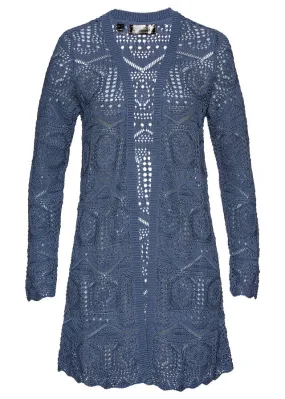 Chaqueta de punto larga Azul oscuro