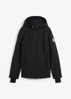 Chaqueta de tejido Softshell Negro estampado
