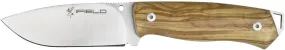 iFIELD Cuchillo de Caza Deportivo Workout EL29109  Hoja de 10 5 cm MOVA Satinado  Longitud Total 22 cm  con Funda de Piel marrón