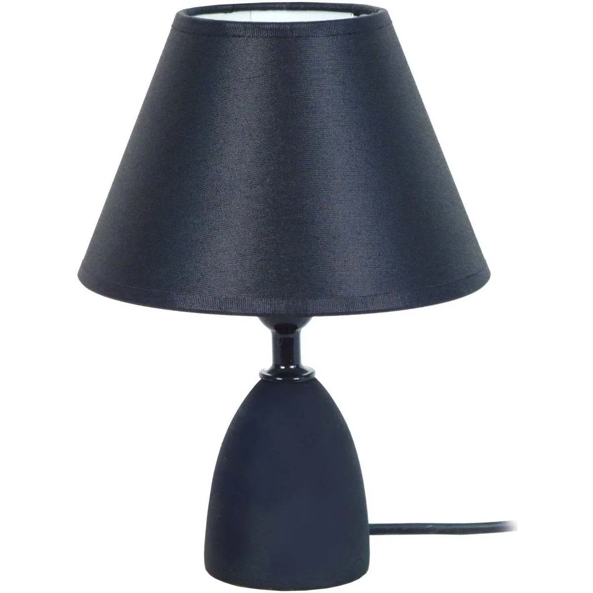 lámpara de noche redondo madera negro