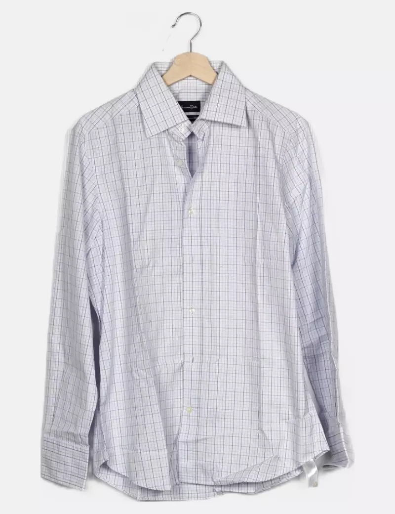 Massimo Dutti Camisa blanca cuadros