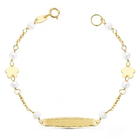 Pulsera Oro Perla 13,5 cm.